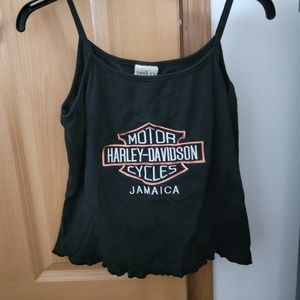 90s Embroidered Harley Davidson Jamaica Lettuce Edge Tank